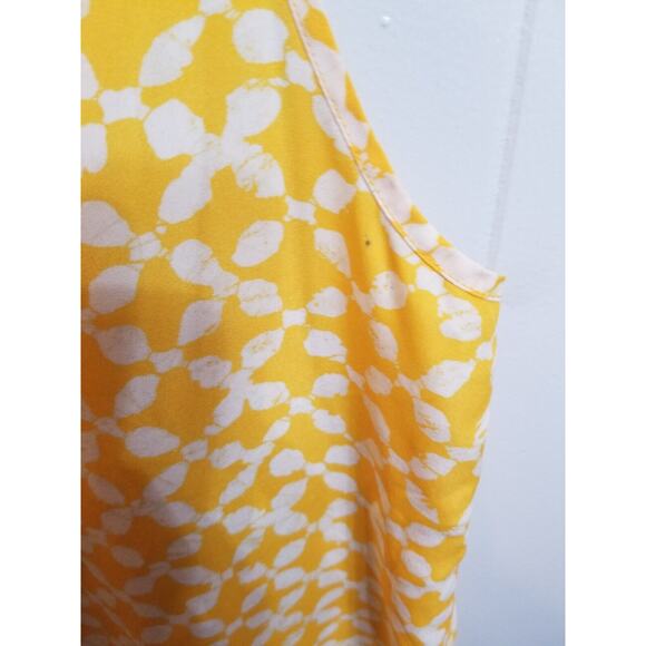 Michael Kors Women's XL Yellow/White Abstract Print Sleeveless Blouse - Picture 4 of 8